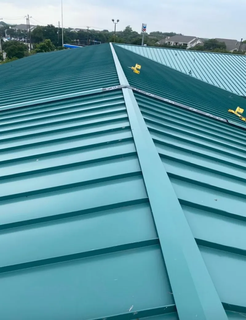 Green commercial metal roof ridge and valley for Metal Roof Repair in Tamiami